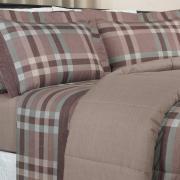 Enxoval King com Edredom 5 pe�as 150 fios - Carter Noz Moscada - Dui Design