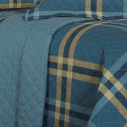 Kit: 1 Cobre-leito King + 2 Porta-travesseiros 150 fios - Carter Azul - Dui Design