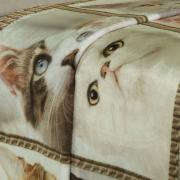 Cobertor Avulso Casal Flanelado com Estampa Digital 260 gramas/m² - Cat Faces - Dui Design