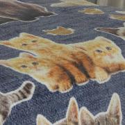 Cobertor Avulso Casal Flanelado com Estampa Digital 260 gramas/m² - Cat Jeans - Dui Design