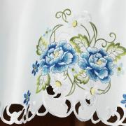 Toalha de Mesa com Bordado Richelieu Redonda 180cm - Catarina Azul - Dui Design