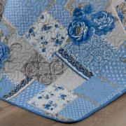 Kit: 1 Cobre-leito Solteiro Bouti de Microfibra Ultrasonic Estampada + 1 Porta-travesseiro - Catarina azul - Dui Design
