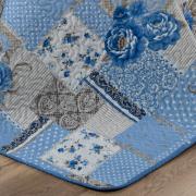 Kit: 1 Cobre-leito King Bouti de Microfibra Ultrasonic Estampada + 2 Porta-travesseiros - Catarina azul - Dui Design