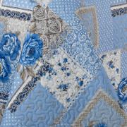 Kit: 1 Cobre-leito King Bouti de Microfibra Ultrasonic Estampada + 2 Porta-travesseiros - Catarina azul - Dui Design