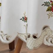 Toalha de Mesa Natal com Bordado Richelieu Redonda 175cm - Celebrare Natural - Dui Design