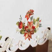 Toalha de Mesa Natal com Bordado Richelieu Quadrada 4 Lugares 160x160cm - Celebrare Natural - Dui Design
