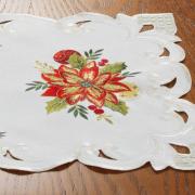Jogo Americano Natal 4 Lugares (4 peas) com Bordado Richelieu 35x50cm - Celebrare Natural - Dui Design