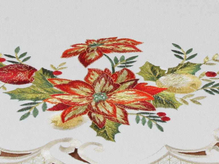 Trilho de Mesa Natal com Bordado Richelieu 40x85cm Avulso - Celebrare Natural - Dui Design