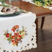 Trilho de Mesa Natal com Bordado Richelieu 45x170cm Avulso - Celebrare Natural - Dui Design