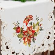 Trilho de Mesa Natal com Bordado Richelieu 45x170cm Avulso - Celebrare Natural - Dui Design