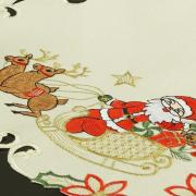Jogo Americano Natal 4 Lugares (4 peas) com Bordado Richelieu 35x50cm - Celebrate Natural - Dui Design