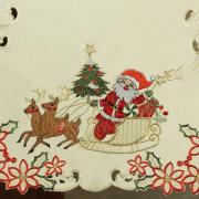 Trilho de Mesa Natal com Bordado Richelieu 45x170cm Avulso - Celebrate Natural - Dui Design
