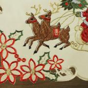 Trilho de Mesa Natal com Bordado Richelieu 45x170cm Avulso - Celebrate Natural - Dui Design