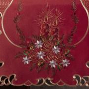 Trilho de Mesa Natal com Bordado Richelieu 45x170cm Avulso - Celebrate Vermelho - Dui Design