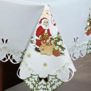Toalha de Mesa Natal com Bordado Richelieu Quadrada 4 Lugares 160x160cm - Celestial Branco - Dui Design