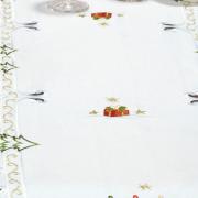 Trilho de Mesa Natal com Bordado Richelieu 45x170cm Avulso - Celestial Branco - Dui Design