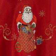 Toalha de Mesa Natal com Bordado Richelieu Redonda 180cm - Celestial Vermelho - Dui Design