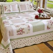 Kit: 1 Cobre-leito Queen PatchWork Bouti de Algodo  + 2 Porta-travesseiros - Chandra - Dui Design