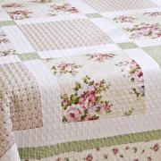 Kit: 1 Cobre-leito Queen PatchWork Bouti de Algodo  + 2 Porta-travesseiros - Chandra - Dui Design