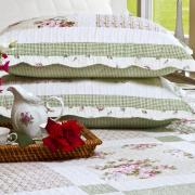 Kit: 1 Cobre-leito Queen PatchWork Bouti de Algodo  + 2 Porta-travesseiros - Chandra - Dui Design