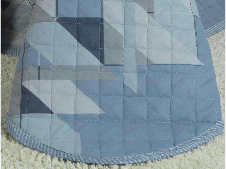 Kit: 1 Cobre-leito King + 2 Porta-travesseiros 150 fios - Charger Azul - Dui Design