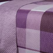 Kit: 1 Cobre-leito King Bouti de Microfibra Ultrasonic Estampada + 2 Porta-travesseiros - Charles Aubergine - Dui Design