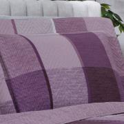 Kit: 1 Cobre-leito King Bouti de Microfibra Ultrasonic Estampada + 2 Porta-travesseiros - Charles Aubergine - Dui Design