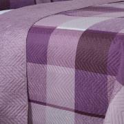 Kit: 1 Cobre-leito Casal Bouti de Microfibra Ultrasonic Estampada + 2 Porta-travesseiros - Charles Aubergine - Dui Design