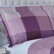 Kit: 1 Cobre-leito King Bouti de Microfibra Ultrasonic Estampada + 2 Porta-travesseiros - Charles Aubergine - Dui Design