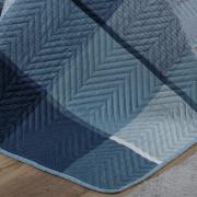 Kit: 1 Cobre-leito Solteiro Bouti de Microfibra Ultrasonic Estampada + 1 Porta-travesseiro - Charles Indigo - Dui Design