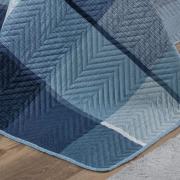 Kit: 1 Cobre-leito Queen Bouti de Microfibra Ultrasonic Estampada + 2 Porta-travesseiros - Charles Indigo - Dui Design