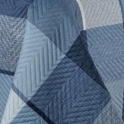Kit: 1 Cobre-leito Queen Bouti de Microfibra Ultrasonic Estampada + 2 Porta-travesseiros - Charles Indigo - Dui Design