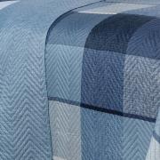 Kit: 1 Cobre-leito Queen Bouti de Microfibra Ultrasonic Estampada + 2 Porta-travesseiros - Charles Indigo - Dui Design