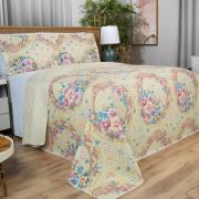 Kit: 1 Cobre-leito King Bouti de Microfibra Ultrasonic Estampada + 2 Porta-travesseiros - Charlote Vintage - Dui Design