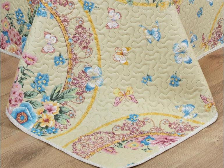 Kit: 1 Cobre-leito King Bouti de Microfibra Ultrasonic Estampada + 2 Porta-travesseiros - Charlote Vintage - Dui Design