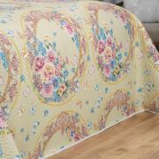 Kit: 1 Cobre-leito King Bouti de Microfibra Ultrasonic Estampada + 2 Porta-travesseiros - Charlote Vintage - Dui Design