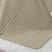 Kit: 1 Cobre-leito Pompom King Bouti de Microfibra Ultrasonic  + 2 Porta-travesseiros - Charme Bege - Dui Design