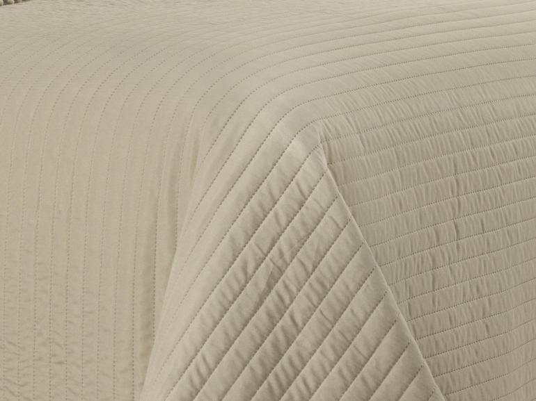 Kit: 1 Cobre-leito Pompom King Bouti de Microfibra Ultrasonic  + 2 Porta-travesseiros - Charme Bege - Dui Design