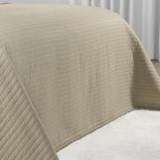 Kit: 1 Cobre-leito Pompom King Bouti de Microfibra Ultrasonic  + 2 Porta-travesseiros - Charme Bege - Dui Design