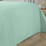 Kit: 1 Cobre-leito Pompom Casal Bouti de Microfibra Ultrasonic + 2 Porta-travesseiros - Charme Jade - Dui Design