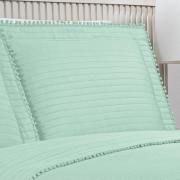 Kit: 1 Cobre-leito Pompom Casal Bouti de Microfibra Ultrasonic + 2 Porta-travesseiros - Charme Jade - Dui Design