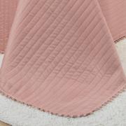 Kit: 1 Cobre-leito Pompom Queen Bouti de Microfibra Ultrasonic  + 2 Porta-travesseiros - Charme Ros� - Dui Design