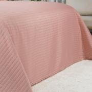 Kit: 1 Cobre-leito Pompom Queen Bouti de Microfibra Ultrasonic + 2 Porta-travesseiros - Charme Rosé - Dui Design