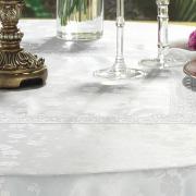 Toalha de Mesa com Bordado Guipir Fcil de Limpar Redonda 220cm - Charme Branco - Dui Design
