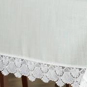 Toalha de Mesa de Linho com Bordado Guipir Retangular 10-12 Lugares 160x320cm - Chelsea Branco - Dui Design
