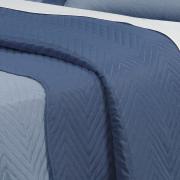 Kit: 1 Cobre-leito Casal Bouti de Microfibra Ultrasonic + 2 Porta-travesseiros - Chiba Azul (Jeans/Indigo) - Dui Design