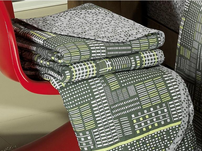 Kit: 1 Cobre-leito Casal + 2 Portas-travesseiro 150 fios 100% Algodo - City Cinza - Dui Design