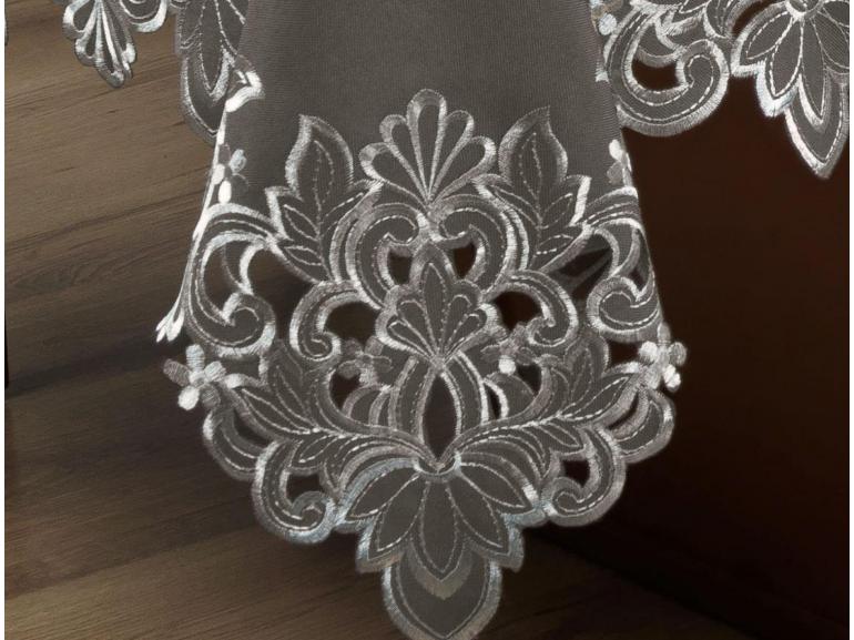 Toalha de Mesa com Bordado Richelieu Quadrada 4 Lugares 160x160cm - Classic Taupe - Dui Design