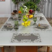 Jogo Americano  4 Lugares (4 peas) com Bordado Richelieu 35x50cm - Classic Taupe - Dui Design