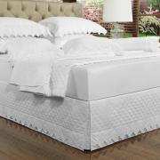 Saia para cama Box Matelassada com Bordado Ingls Casal - Classic Branco - Dui Design